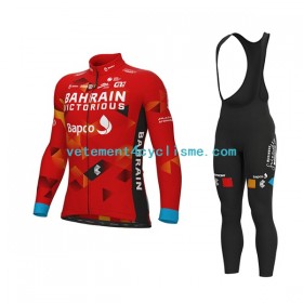 Homme Tenue Cycliste Manches Longues et Collant à Bretelles 2022 Team Bahrain Victorious N001